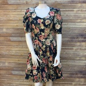 S.L. Fashions 1980’s Vintage Floral Dress Size 10